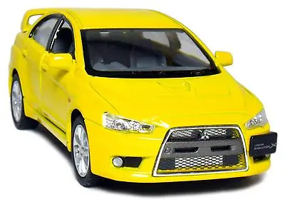 5  Kinsmart 2008 Mitsubishi Lancer Evolution X Diecast Model Toy Car 1:36 Yellow • $8.29