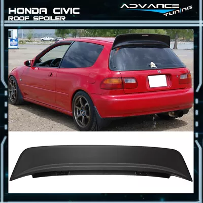 Fits 92-95 Honda Civic EG6 Hatchback Unpainted JDM BYS Style Roof Spoiler Wing • $54.99