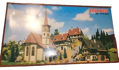 VOLLMER 7734Church And Timber Framed Houses N Kit Open Box Used  • $30