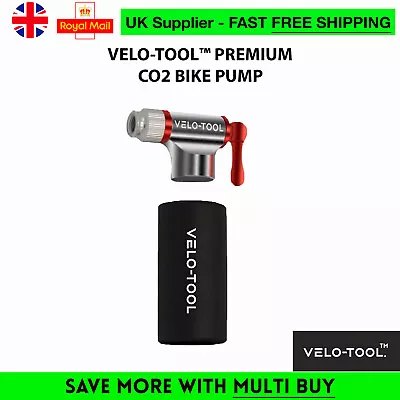 Bike CO2 Pump Velo-Tool™ SILVER EDITION-PREMIUM TYRE INFLATOR-MTB-ROAD-GRAVEL • £16.99