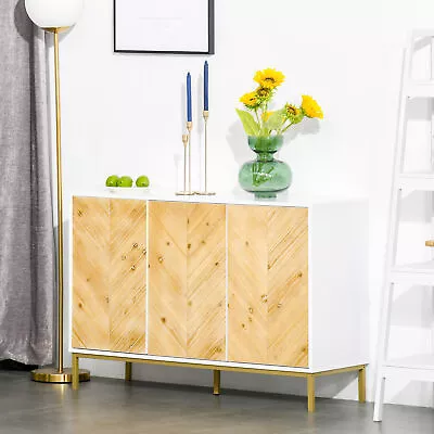 Accent Credenza Hallway Hutch Furniture W/Adjustable Shelves And Push Open Doors • $145.09