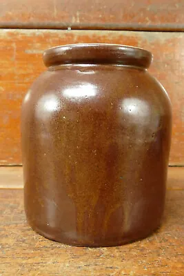 Antique Primitive Brown Salt Glazed Pantry Storage Stoneware Crock Jar Minnesota • $39.95