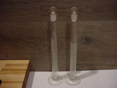 2 Vintagedifferent NORMAX Graduated 25ML TALL Lab Beakers W/glass Stoppers USA • $29.99