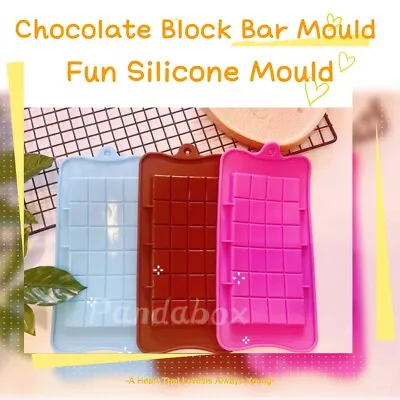 £2.98 • Buy Silicone Chocolate Bar Mould Chocolatier Mould Snap Wax Melt Bake Mold Tray UK