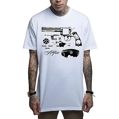 Mafioso Men's Six Shooter Short Sleeve T Shirt White Clothing Apparel Tattooe... • $26.24