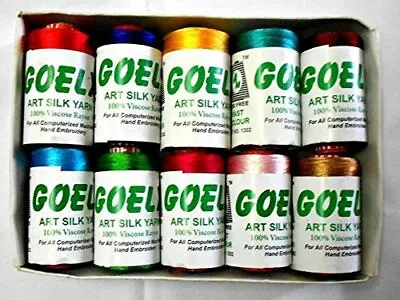 10 Spool Large Silk Embroidery Machine Thread 900 Mtr Each Brother Janome Singer • £14.39
