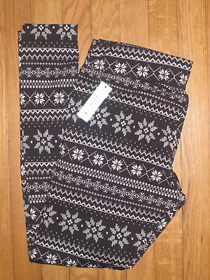 NWT Women's Time And Tru High Rise Fitted Fairisle Fleece Legging Size XXXL • £7.69