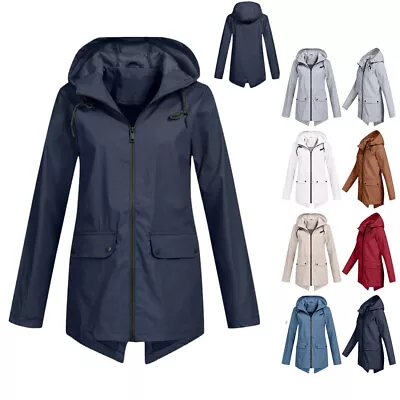 NEW Womens Waterproof Raincoat Ladies Outdoor Wind RainCoat Forest Jacket Coat • £14.95