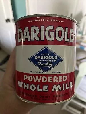 Vintage Key Open Darigold Powdered Whole Milk Can Full 1 Lb English / Spanish • $10