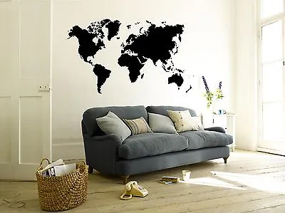 Map Of The World - Wall Art Stickersvinyl Art Decals • £14.99