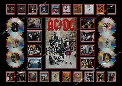 Acdc Signed Brian Johnson Angus Young A4 Limited Edition Autograph Memorabilia • £8.69