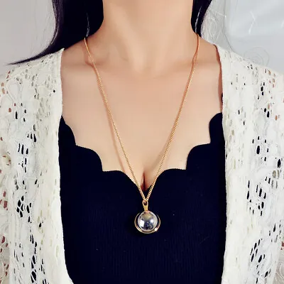 Designer Jewellery Punk Long Gold Chain Silver Ball Statement Necklace For Women • $2.99