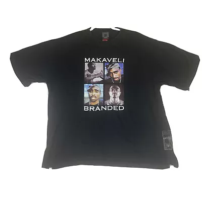 Vintage MAKAVELI Branded TUPAC 2Pac Rap Graphic T-Shirt Hip Hop Rap Black XL • $32.99