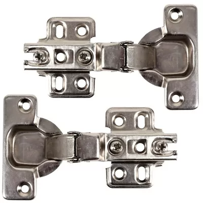 4x Half Overlay Cabinet Hinges | 35mm Cupboard Wardrobe Kitchen Bathroom Door • £6.13