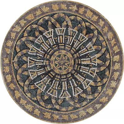 Mosaic Marble Colorful Patterns Design Medallion Home Pool Design Floor • $322