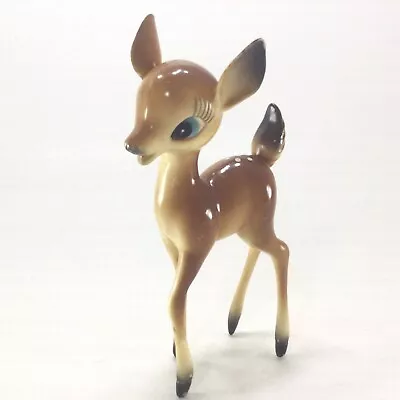 7” Vintage Celluloid Hard Plastic Deer Fawn Bambi Christmas Blue Eyes MCM • $28.50