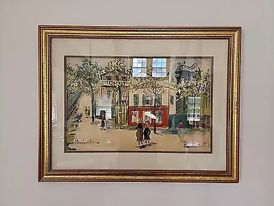 Vintage Lithiograph Print Montmartre By Maurice Utrillo Circa 1930-1945. • $375