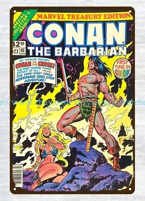 Mancave Metal Wall Decor CONAN THE BARBARIAN Edition Comic Metal Tin Sign • $15.95