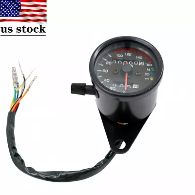 Motorcycle Tachometer Speed Gauge 0-13000 RPM With LED Backlight Assembly Black • $18.04