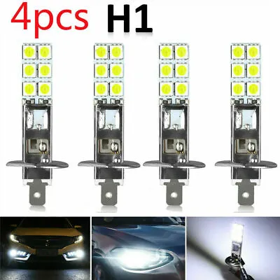 4Pcs /Set H1 White 6000K 55W 12 SMD-5050 LED Headlight Bulbs Kit Driving Lights • $4.94