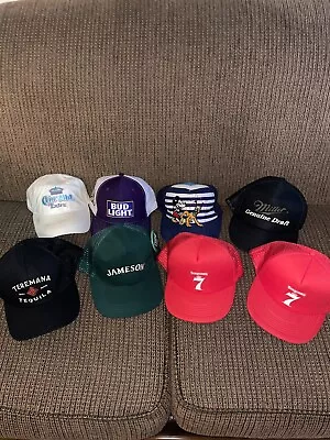 Hat Lot Of 8 Baseball Caps Vintage Snapback Hats Trucker Caps Ball Reseller Lot • $32