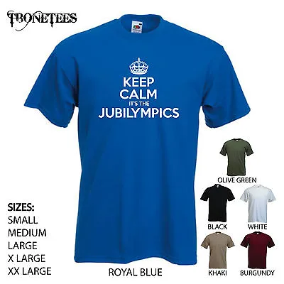 'Keep Calm It's The Jubilympics' Olympics/Queens Jubilee 2012 Mens Funny T-shirt • £11.69