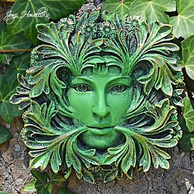 Green Goddess Green Woman Greenman Garden Ornament Wall Plaque Spirit Ornament • £17.90