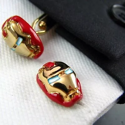 MARVEL Avengers Iron Man Helmet Cufflinks  With Gift Box-Free Shipping • $15.99