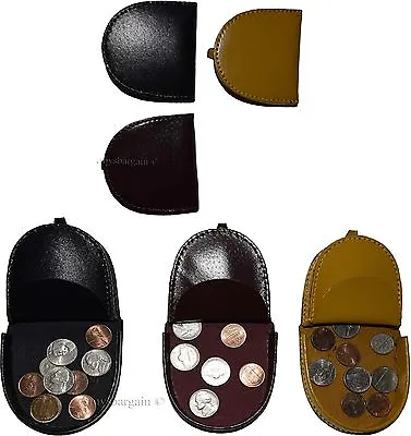 Leather Change Purse Coin Case Camel Coin Case Change Purse Money Case Br New • $6.95