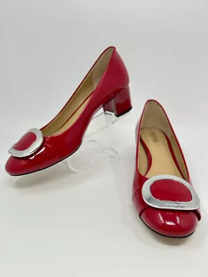 MICHAEL MICHAEL KORS Pauline Mid Pump Women SZ 9M Red Patent Leather Pumps Shoe • $42.99