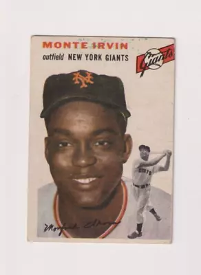 Monte Irvin 1954 Topps Baseball Vintage Baseball Card #3 New York Giants Rare • $29.99