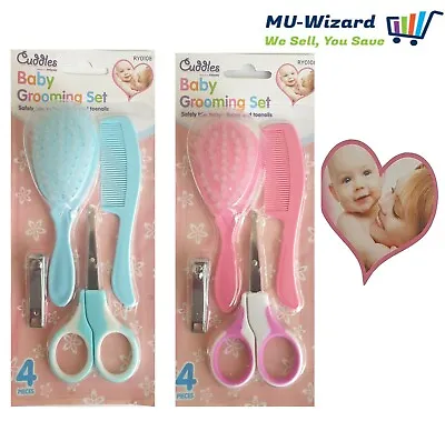 £3.69 • Buy Baby Grooming Set 4 Piece Nail Scissors ,Clippers And Brush Comb NEW