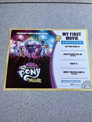 MY LITTLE PONY THE MOVIE 8.5x11 Original Promo Movie Poster Certificate • $7