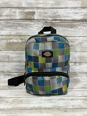 Dickies Mini Small Backpack Checkered Striped Blue/Green/Gray Adjustable Straps • $24.77