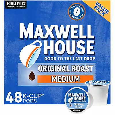 Maxwell House Original Roast Ground Coffee K-Cups 48 Ct Box Full-bodied Home • $25.99