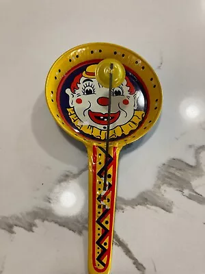 Vintage Kirchhof Metal Noise Maker Toy Clown Circus Cool 1960's? Original Tin • $16