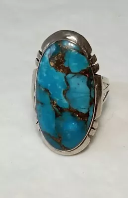 Vintage Sterling Silver And Turquoise Ring.  Sz.7. • $40