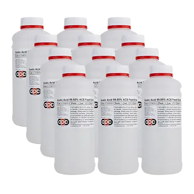 Acetic Acid 99.85% 12 X 1L (12L) ACSUSP Food Grade High Purity **Free P&P** • £158.25