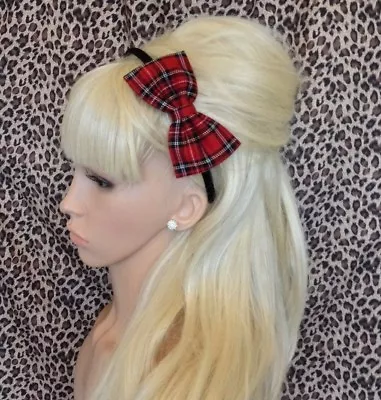 New Scotland Tartan Check Aliceband Hair Alice Hoop Head Band 4  Fabric Side Bow • £4.99