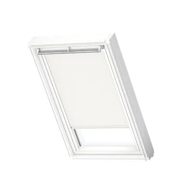 VELUX DKL MK06 1025S Manual Blackout Blind White Silver Trim (78cm W X 118cm H) • £50