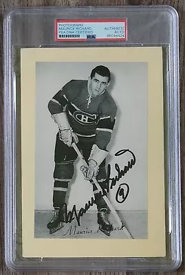 MAURICE RICHARD Signed Montreal Canadiens Bee Hive Group II Photos PSADNA • $224.99