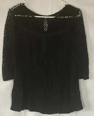 S-Twelve Women’s 1/2 Sleeve Black Blouse Size M Medium • $14.99