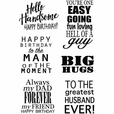 £7.60 • Buy Woodware One For The Boys 6 Pce Clear Stamp Set Men Father Birthday Card Making