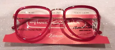 Vintage GLORIA VANDERBILT 730 Red 50/20 P3 Insert Eyeglass Frame NOS  #236 • $14.99