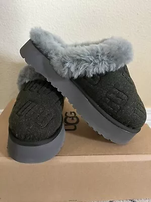 US Size 8 - UGG Women's DISQUETTE FELTED Textile Upper Suede Collar Forest Night • $85.99