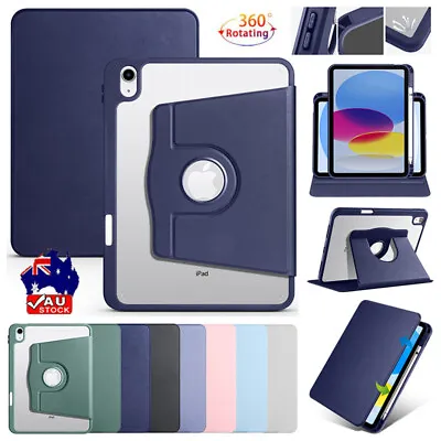 For IPad 5/6/7/8/9/10th Gen Air Pro 12.9 Smart Leather Case Rotating Stand Cover • $19.49