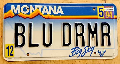 Montana Vanity License Plate   Blu Drmr   Mt Blue Drummer • $24.99