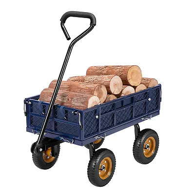 VIVOSUN Garden Carts Heavy-Duty Yard Dump Wagon Cart Steel Lawn Utility Cart • $119.99