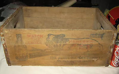 Antique Store Primitive Hanley's Beer Wood Dog Art Bottle Sign Box Crate Tray Us • $395