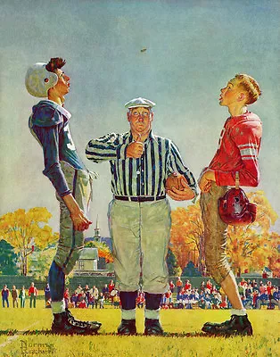 Norman Rockwell Coin Toss Print 11 X 14 • $25